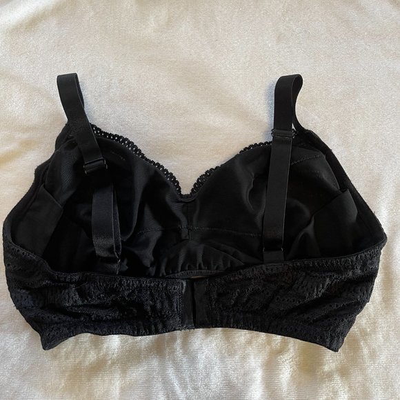 Curvy Bralette - Wire-free - Black - 32DD 34DD 34F - Picture 2 of 8